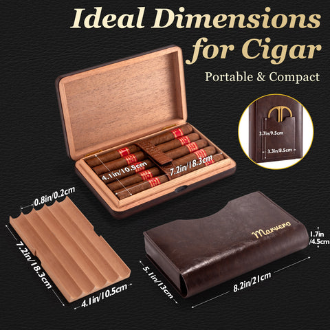 Travel Ciga Humidor with Leather Case
