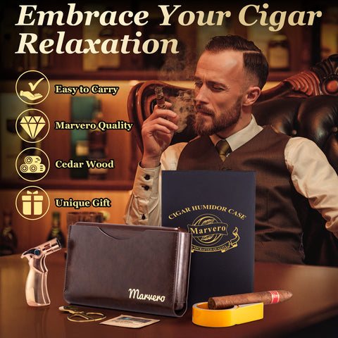 Travel Ciga Humidor with Leather Case
