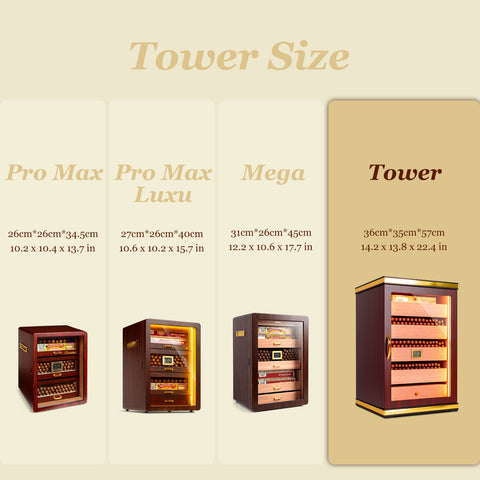 LED Cigar Humidor(5 Ceder Wood Drawers,500 Cigars Capacity)