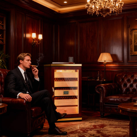 LED Cigar Humidor(5 Ceder Wood Drawers,500 Cigars Capacity)