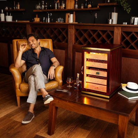 LED Cigar Humidor(5 Ceder Wood Drawers,500 Cigars Capacity)