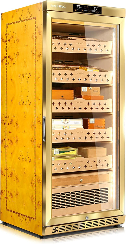 RACHING  MON1800A Gold Electric Cigar Humidors