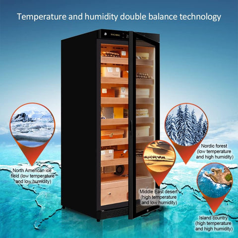 Marvero Raching 330L electric cigar humidor cabinet with Spanish cedar trays