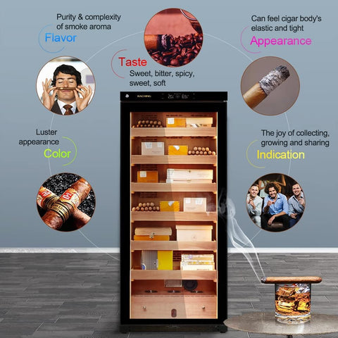 Marvero Raching 330L electric cigar humidor cabinet with Spanish cedar trays