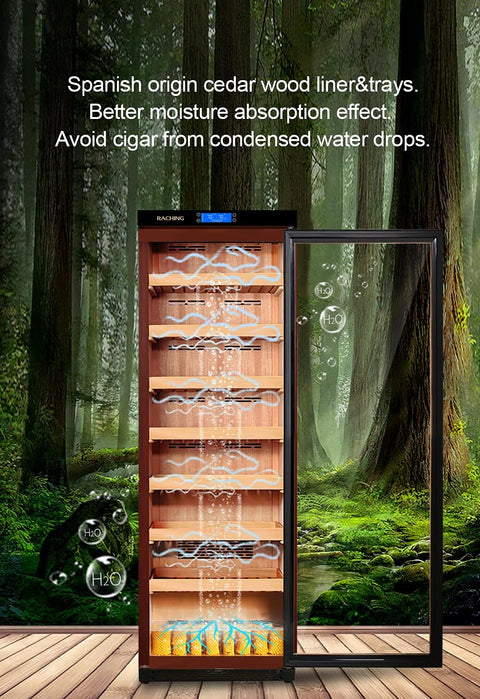 Marvero Raching 380L electric cigar humidor cabinet with Spanish cedar trays