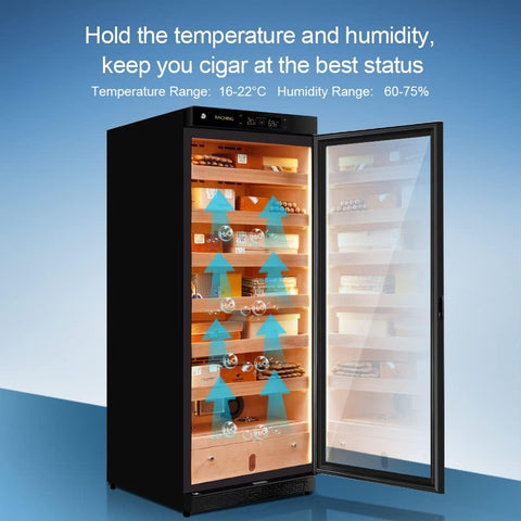 Marvero Raching 330L electric cigar humidor cabinet with Spanish cedar trays