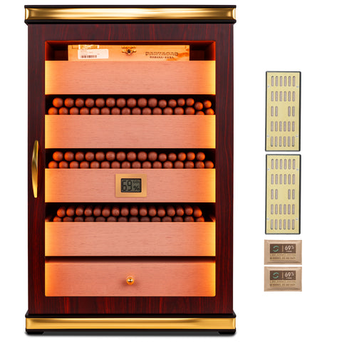 LED Cigar Humidor（5 Ceder Wood Drawers,500 Cigars Capacity）