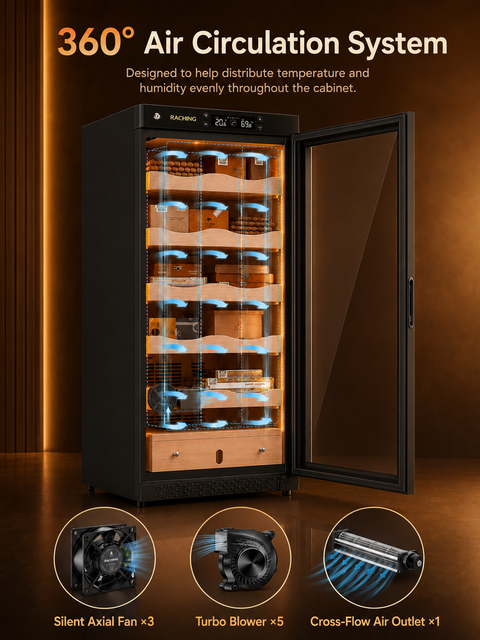 Raching Electric Cigar Humidor Cabinet 330L