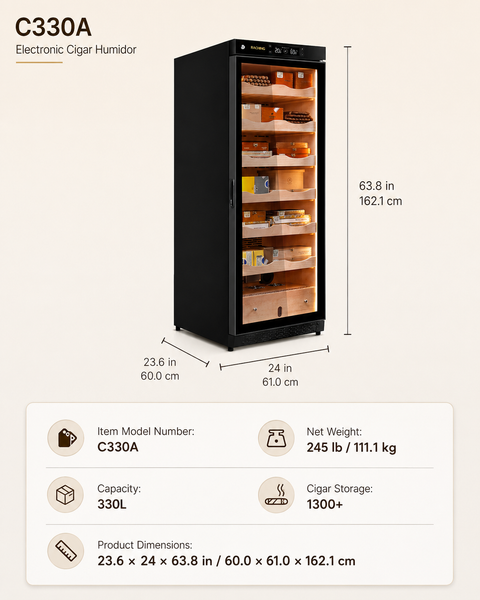 Raching Electric Cigar Humidor Cabinet 330L