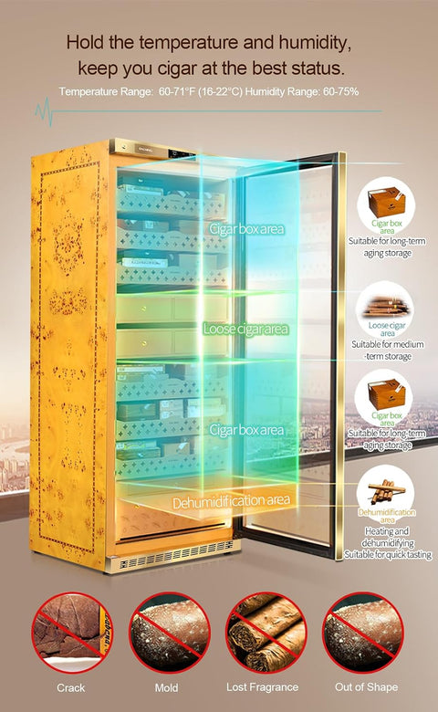 Raching MON5800A Gold Electric Cigar Humidor